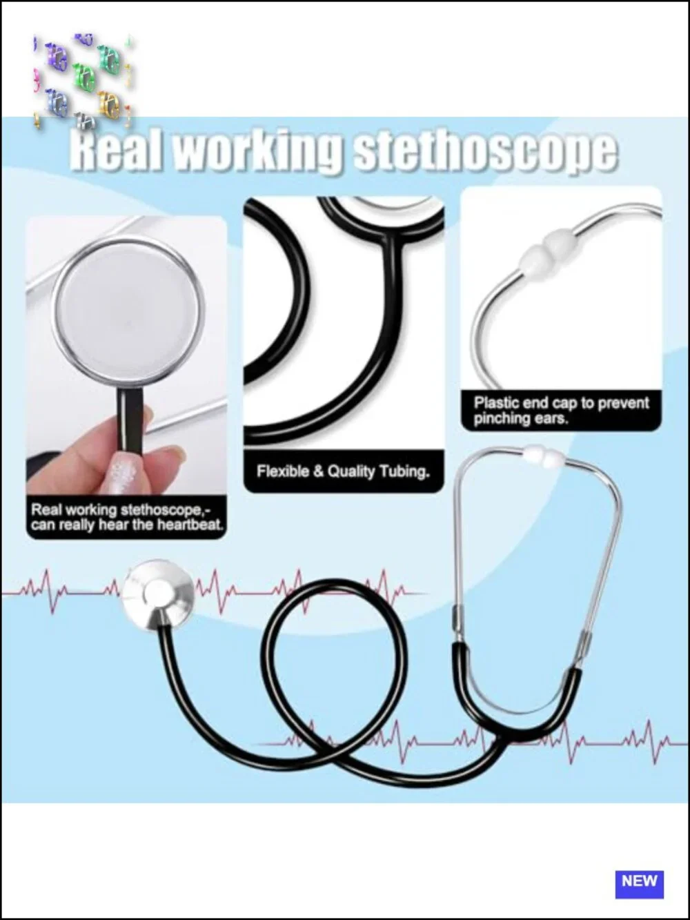 Kids Doctor Costume Set 12pc Lab Coat Stethoscope Pretend Play